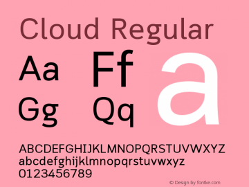 Cloud Regular Version 1.000 Font Sample