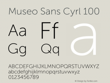 MuseoSansCyrl-100 Version 1.023 Font Sample