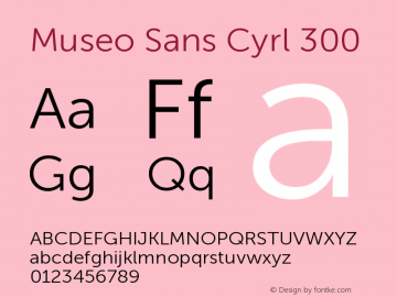 MuseoSansCyrl-300 Version 1.023 Font Sample