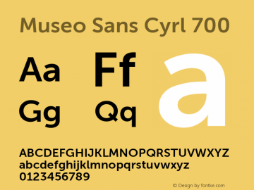 MuseoSansCyrl-700 Version 1.023; ttfautohint (v1.4.1) Font Sample