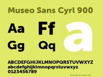 MuseoSansCyrl-900 Version 1.023; ttfautohint (v1.4.1) Font Sample