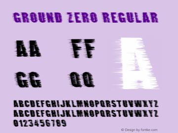 Ground Zero Regular 2.0 - 8/01/99 Font Sample