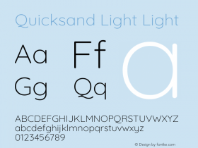 Quicksand Light Light Version 3.004 Font Sample