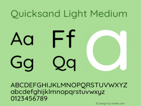 Quicksand Light Medium Version 3.004 Font Sample