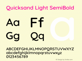 Quicksand Light SemiBold Version 3.004 Font Sample