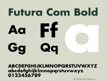 Futura Com Bold Version 1.10; 2006图片样张