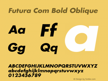 Futura Com Bold Oblique Version 1.10; 2006图片样张