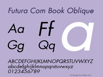 Futura Com Book Oblique Version 1.10; 2006图片样张