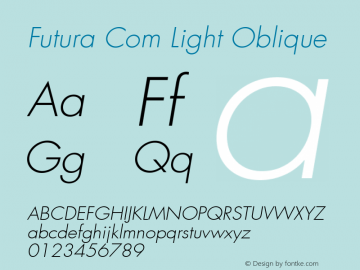 Futura Com Light Oblique Version 1.10; 2006图片样张