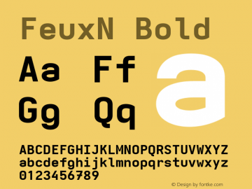 FeuxN Bold Version 3.7.1; ttfautohint (v1.8.3) Font Sample
