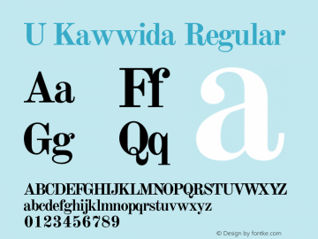 U Kawwida Version 2.053 June 22, 2020 Font Sample