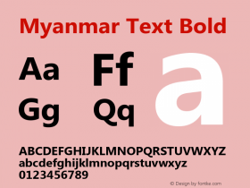 Myanmar Text Bold Version 1.10 Font Sample