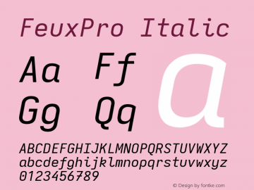 FeuxPro Italic Version 3.7.1; ttfautohint (v1.8.3)图片样张