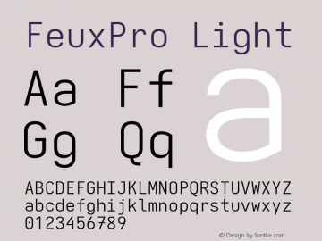 FeuxPro Light Version 3.7.1; ttfautohint (v1.8.3) Font Sample