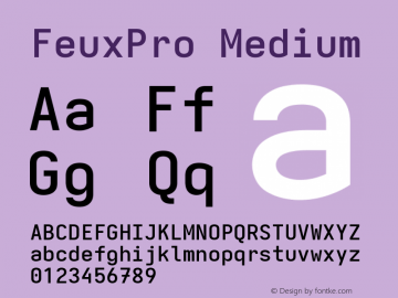 FeuxPro Medium Version 3.7.1; ttfautohint (v1.8.3) Font Sample
