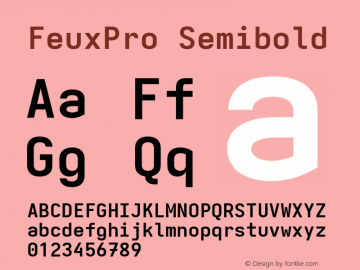 FeuxPro Semibold Version 3.7.1; ttfautohint (v1.8.3) Font Sample