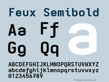 Feux Semibold Version 3.7.1; ttfautohint (v1.8.3) Font Sample