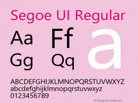 Segoe UI Version 5.60 Font Sample