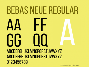 Bebas Neue Regular Version 001.003 Font Sample