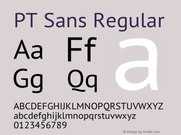PT Sans Version 2.005 Font Sample