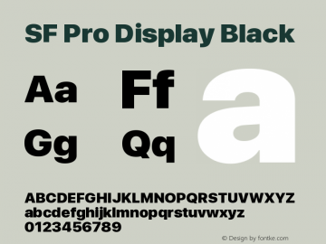 SF Pro Display Black Version 13.0d3e20 Font Sample