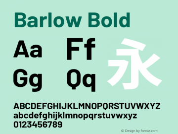 Barlow Bold Version 1.422;December 7, 2020;FontCreator 13.0.0.2643 64-bit Font Sample