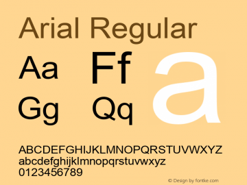 Arial Version 5.20 Font Sample