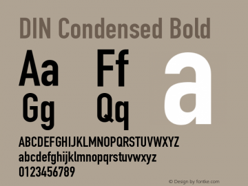 DIN Condensed Bold 14.0d1e1 Font Sample