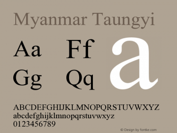 Myanmar Taungyi Version 3.15 August 13, 2015, initial release图片样张