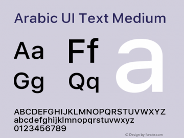 Arabic UI Text Medium Version 2.00 February 20, 2018 Font Sample