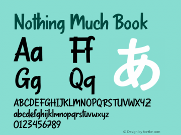 Nothing Much Regular Version 1.00;March 24, 2020;FontCreator 12.0.0.2565 64-bit图片样张