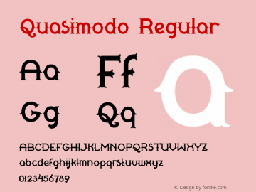 Quasimodo Regular Version 1.000;PS 001.000;hotconv 1.0.88;makeotf.lib2.5.64775图片样张