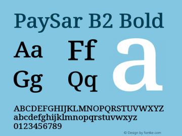 PaySar B2 Bold Version 2.20;September 12, 2020;FontCreator 12.0.0.2521 64-bit图片样张