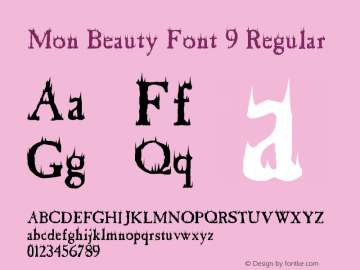 Mon Beauty Font 9လိက္မန္ Version 1.00 December 1, 2015, initial release Font Sample