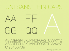 UniSansThinCAPS Version 001.029 Font Sample