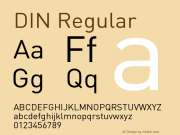 DIN-Regular 001.000 Font Sample