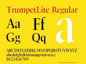 TrumpetLite Regular Unknown Font Sample