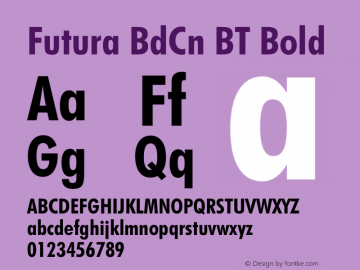 Futura Bold Condensed BT mfgpctt-v1.52 Wednesday, January 13, 1993 4:09:13 pm (EST) Font Sample