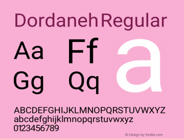 Dordaneh Version 1.00;September 25, 2020;FontCreator 12.0.0.2555 32-bit图片样张