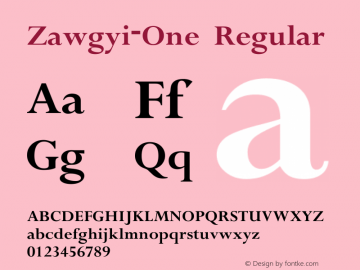 Padauk KyaungChee Version 2.80 March 28, 2015 Font Sample