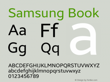 Samsung Sans Regular Version 1.102; build 20140306 Font Sample