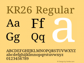 KR26 Regular Version 4.300 Font Sample