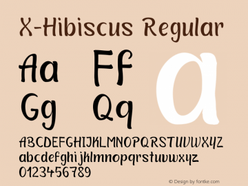 X-Hibiscus Version 1.00 Font Sample