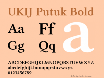 UKIJ Putuk Bold Version 3.20 November 6, 2011图片样张