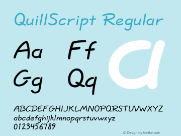 QuillScript Regular Unknown Font Sample