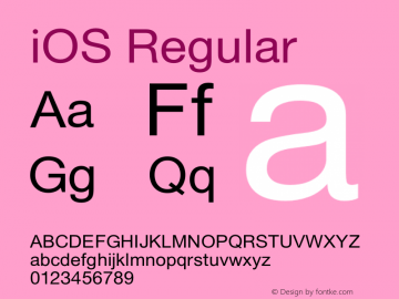 iOS Version 6.87 January 24, 2015 Font Sample