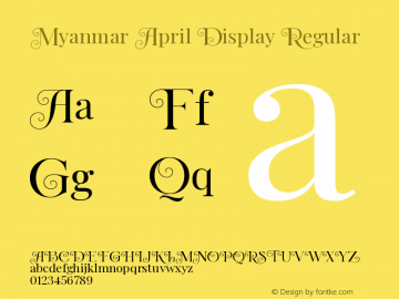 Myanmar April Display Version 2.50 August 17, 2019 Font Sample