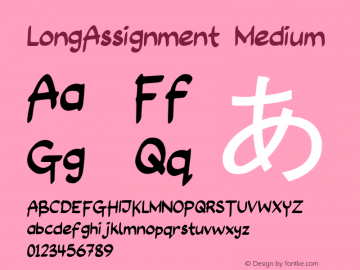 Long_Assignment Version 001.000 Font Sample