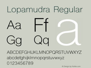 Lopamudra Version 1.00 Font Sample