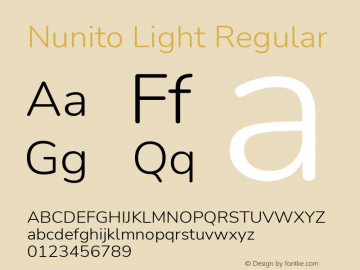 Nunito Light Version 3.600; ttfautohint (v1.8.3)图片样张